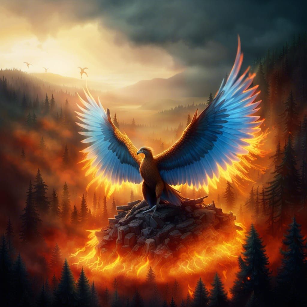 Phoenix Rising: Epic Cinematic Digital Painting