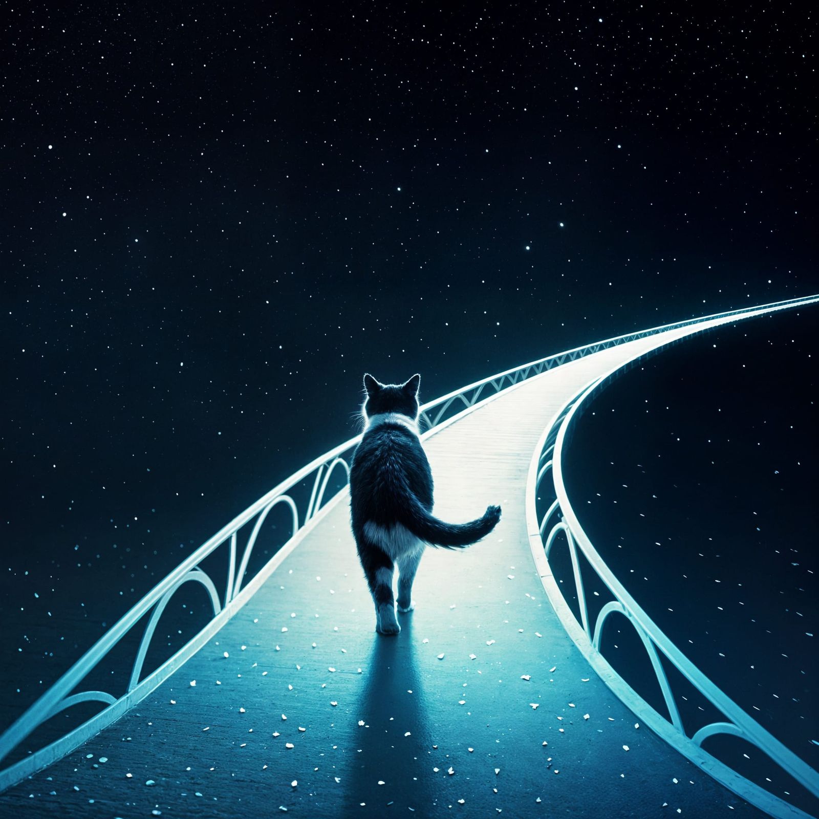 Mysterious Feline Figure Vanishes into Light