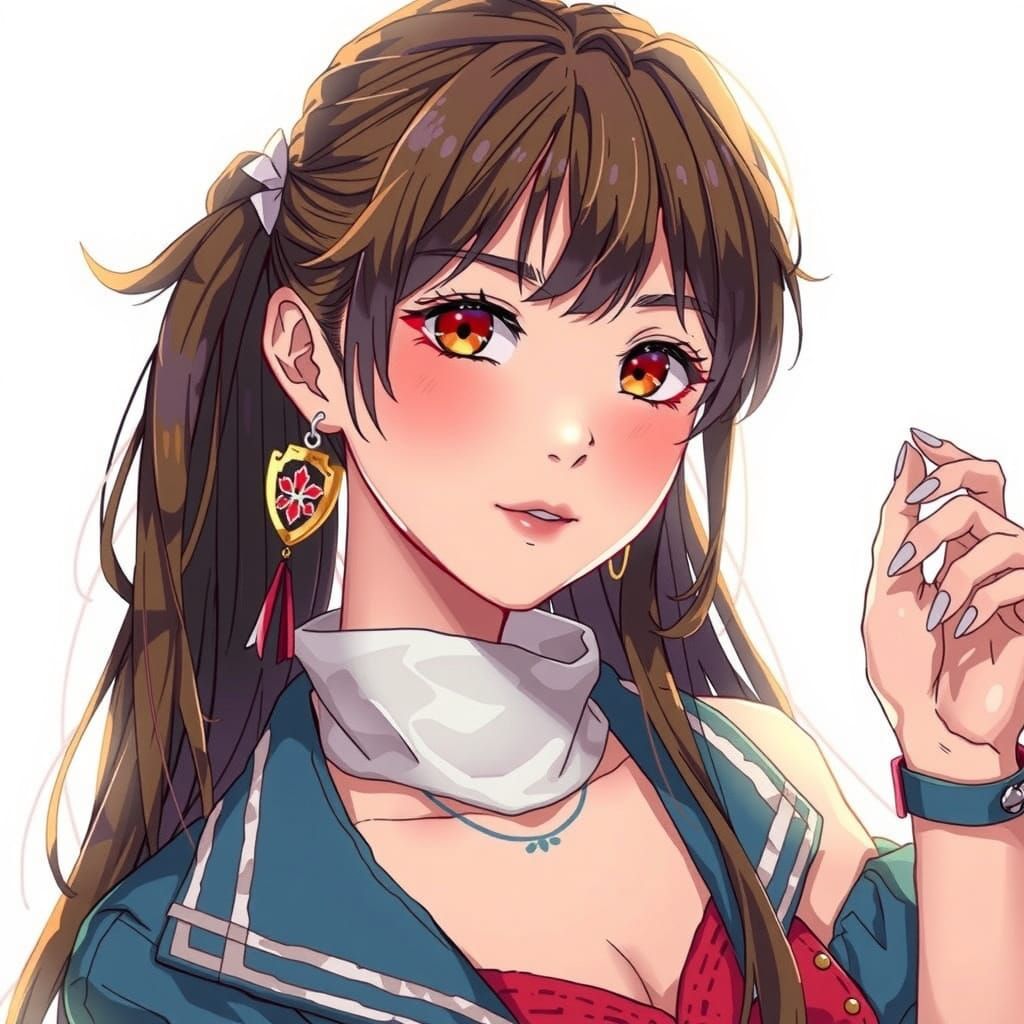 21-Year-Old Woman Portrait in '80s Anime Style