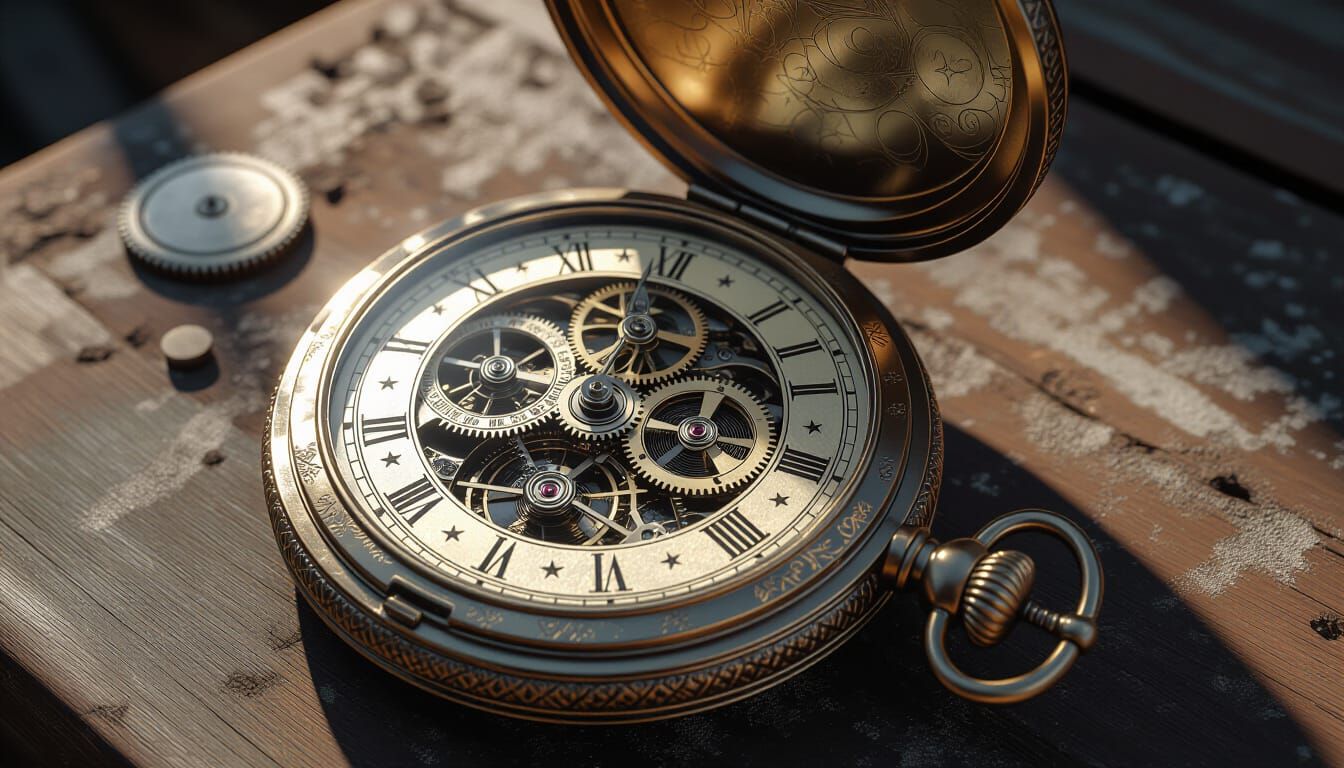 Photorealistic Celestial Pocket Watch Sticker