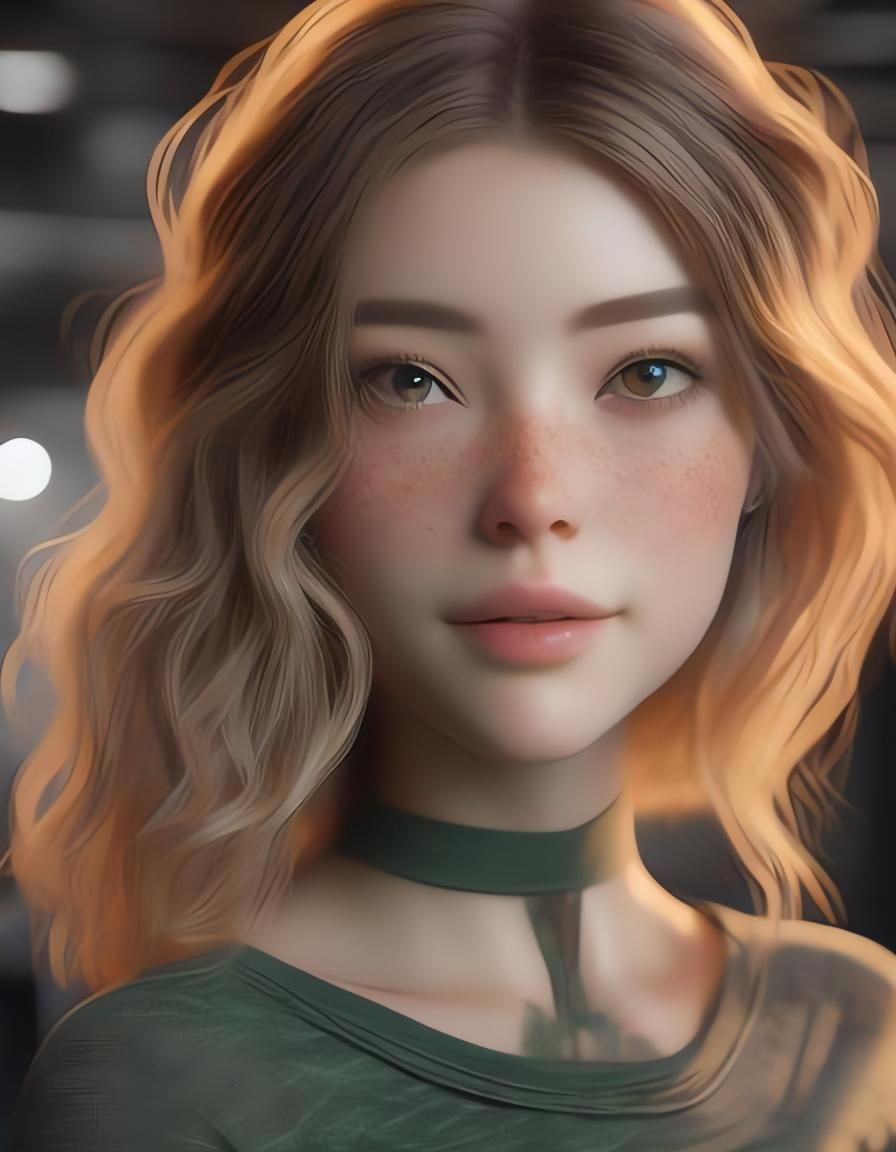 Female Mechanic Automotive 3D Anime Art