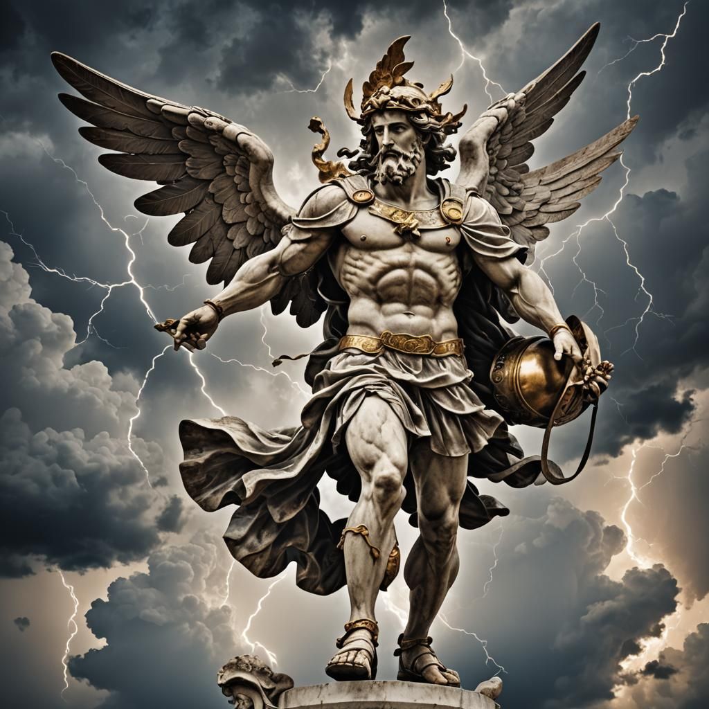 Hermes Sculpture in Baroque Style