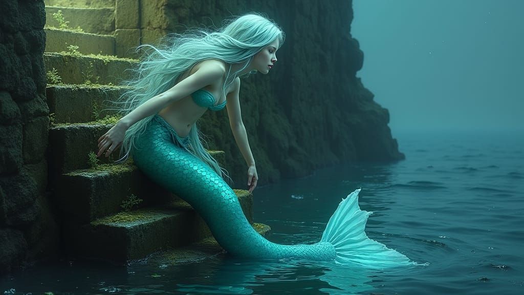 Siren Ascends Flooded Lighthouse Steps