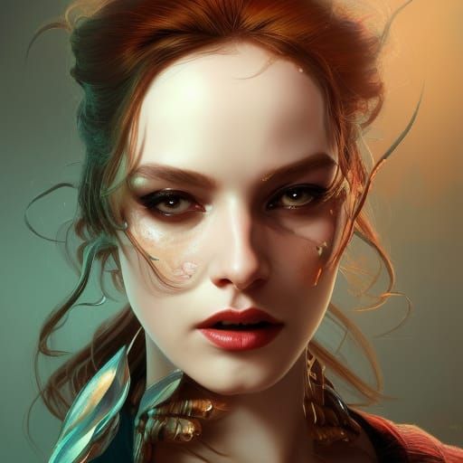 Spider Queen as Femme Fatale, Hyperdetailed Portrait