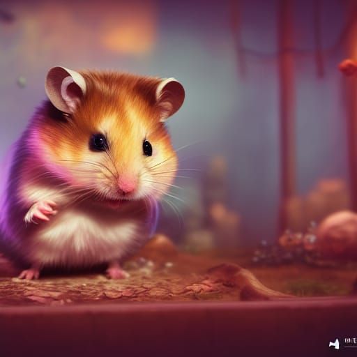 Cute Hamster in Detailed Matte Painting Style