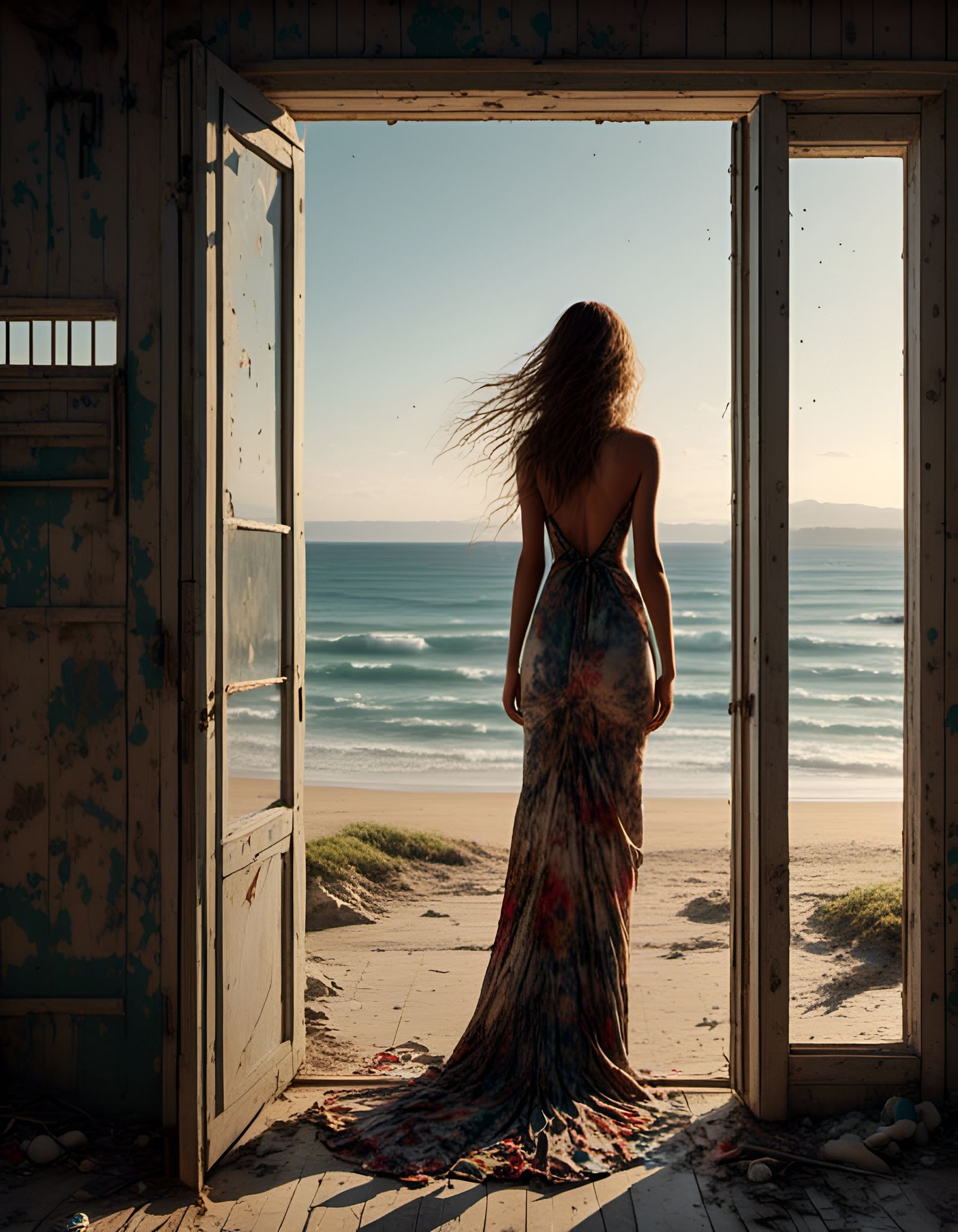 Beach House Nymph in See-Through Dress