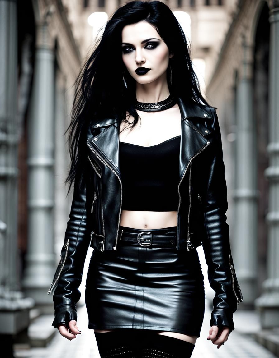 Goth Girl in Black Leather: Photographic Style