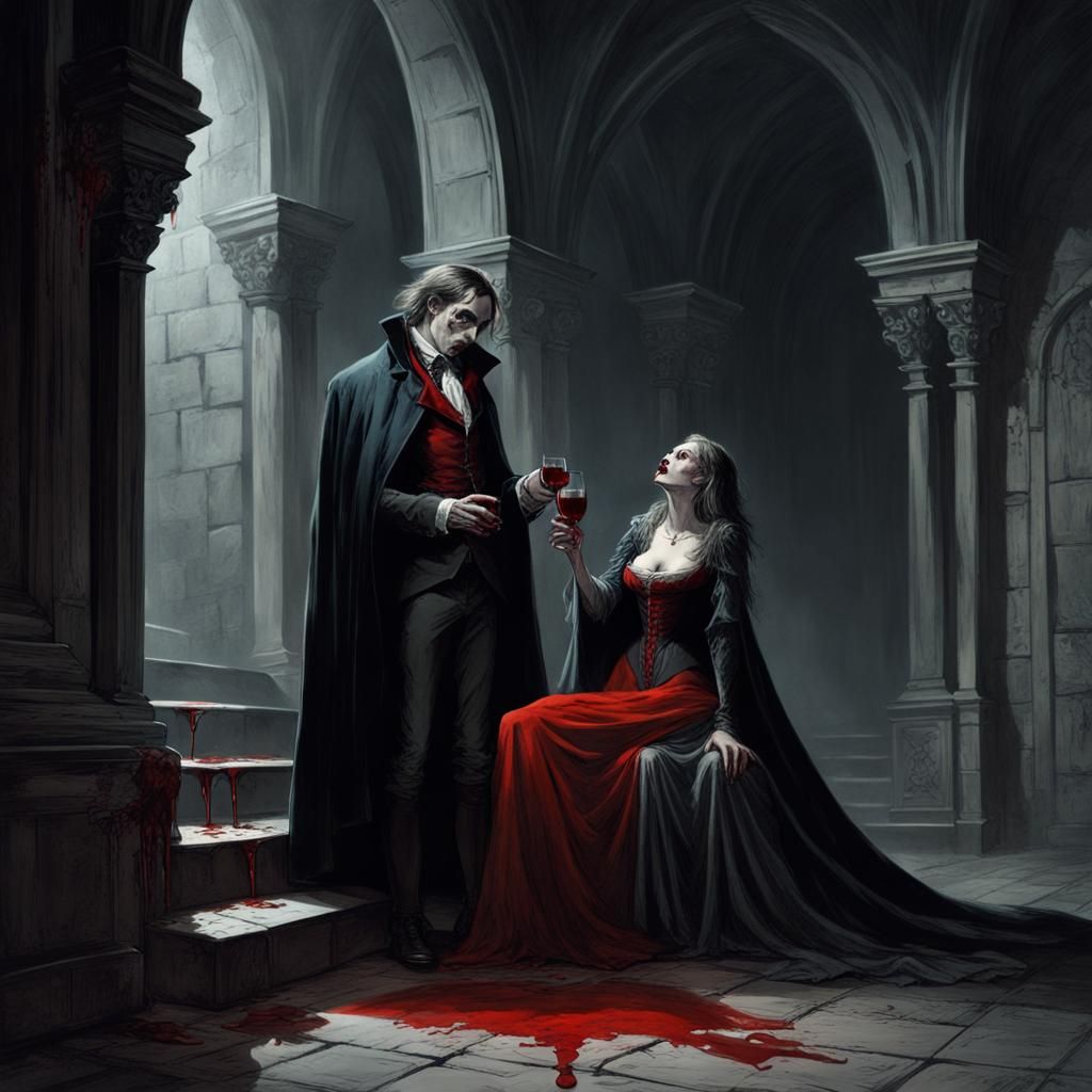 Vampires in a Dark Castle: Horror Scene