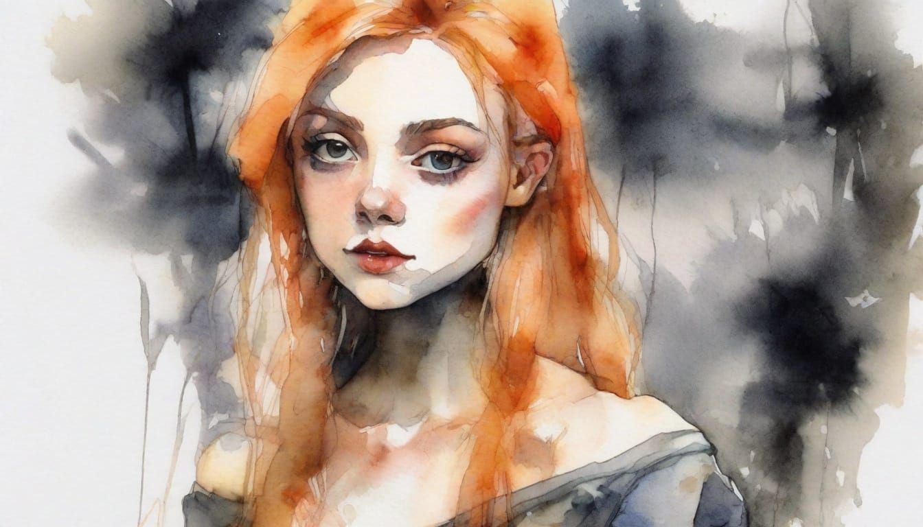 Whimsical Girl in Yellow Sweater Performs at Haunted House i...