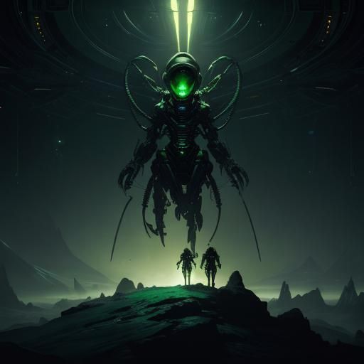 Alien Scientist Experiment: Dark Fantasy Concept Art