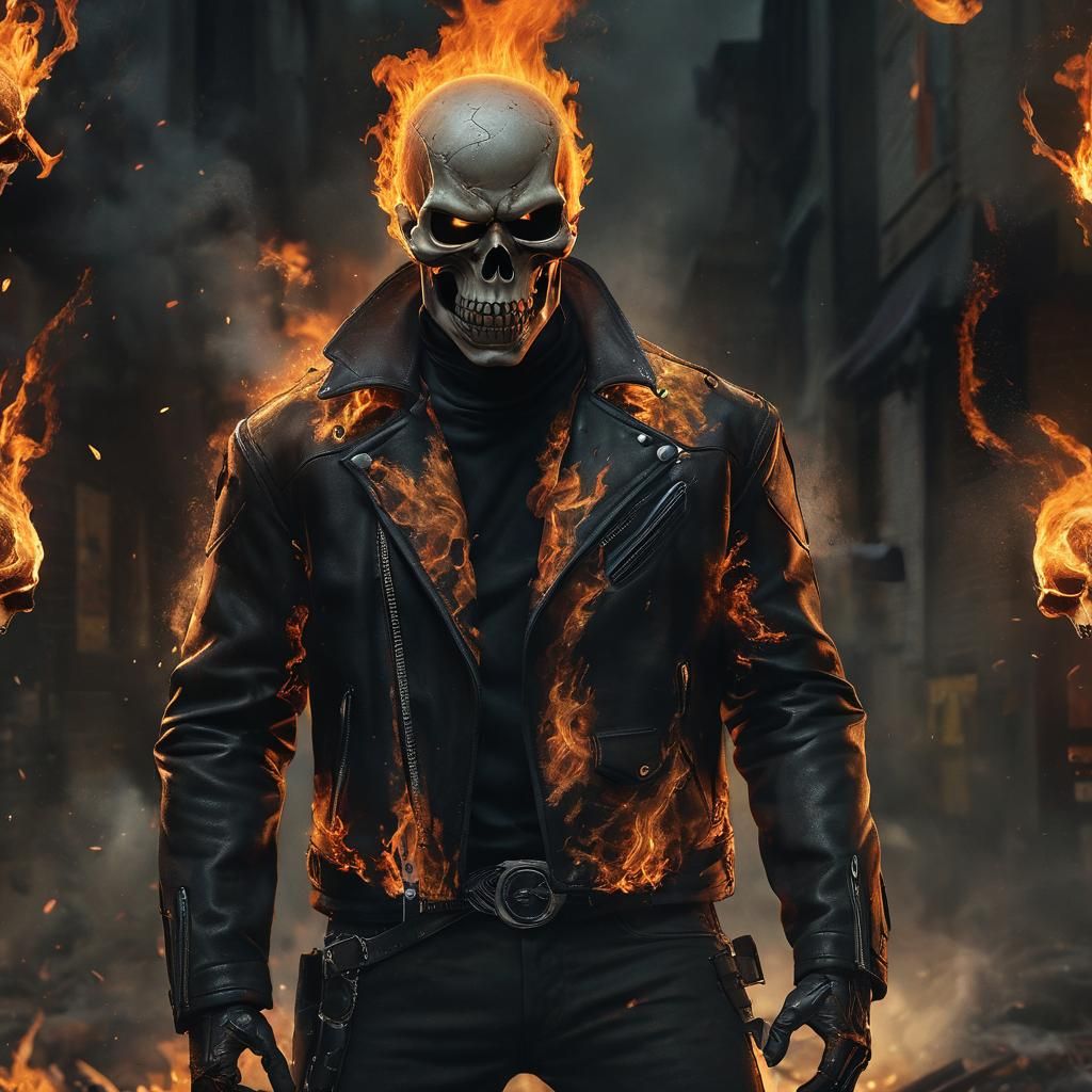Hyper-Realistic Ghost Rider Concept Art in 8K