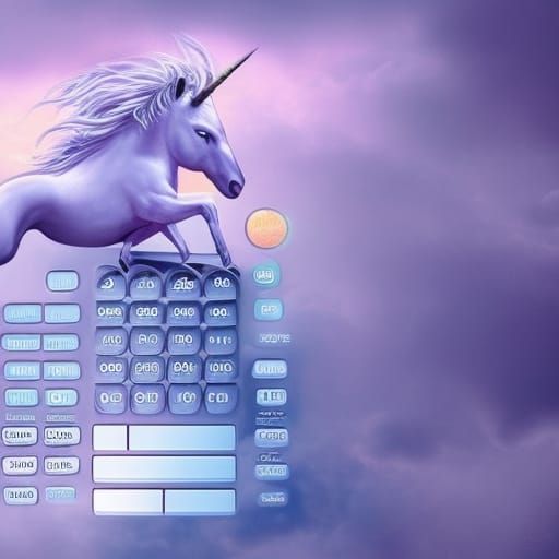 Unicorn Eats Calculator: Epic Digital Matte Painting
