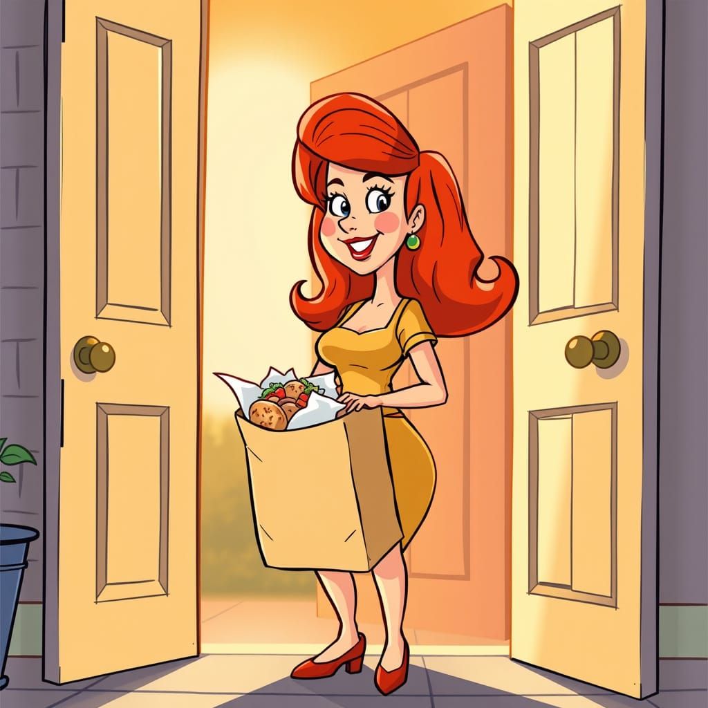 Hanna-Barbera Style 1950s Food Delivery Person