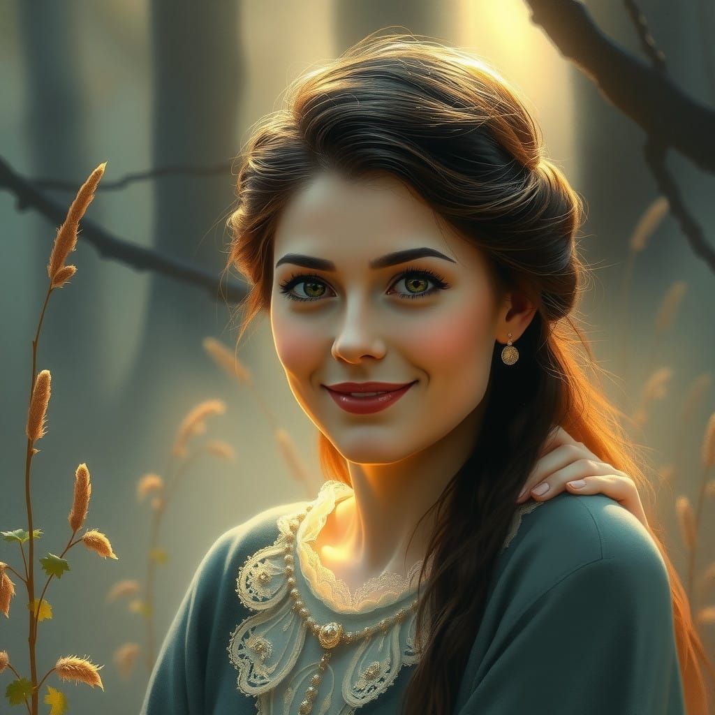 Guiding Angel in a Serene Natural Setting