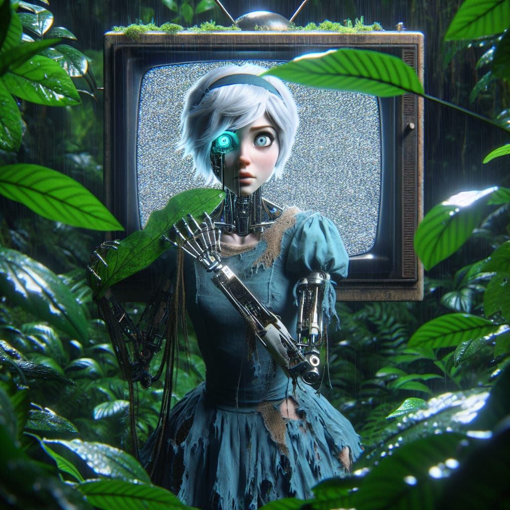 Cybernetic Jungle Princess on Vintage TV