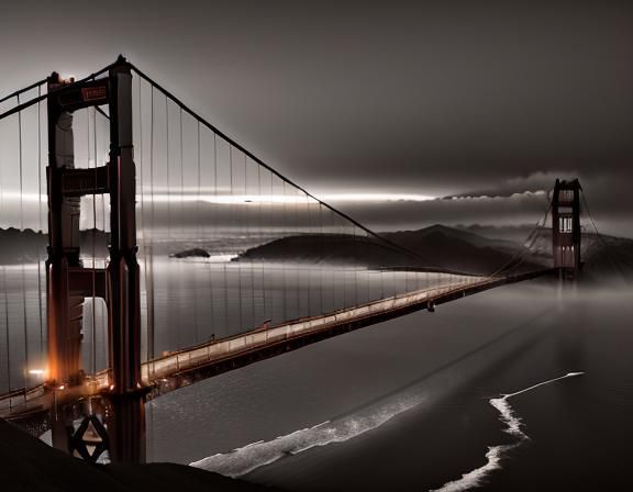 Golden Gate bridge at sunrise