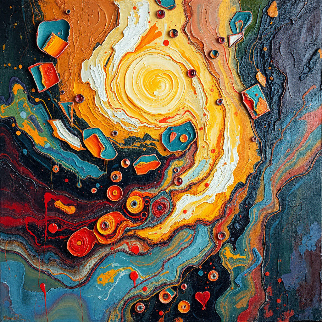 Abstract Expressionist Oil Painting of Longing