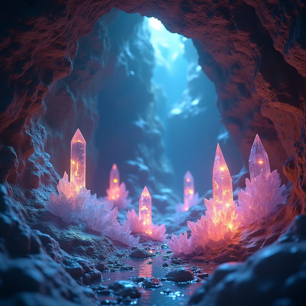 Mystical Cave Crystals Emit Ethereal Symphony
