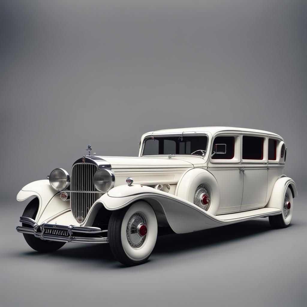 1932 White Bucciali Saoutchik Limousine in Detailed Matte Pa...