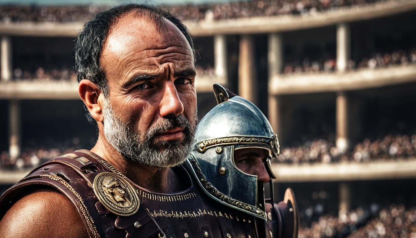 roman gladiator in the arena