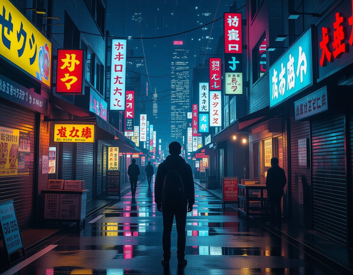 Figure in Darkest Light: Hyperrealistic Atmospheric Composit...