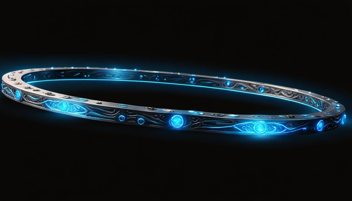 Glowing Rings of Cosmic Machines in Neon Blue