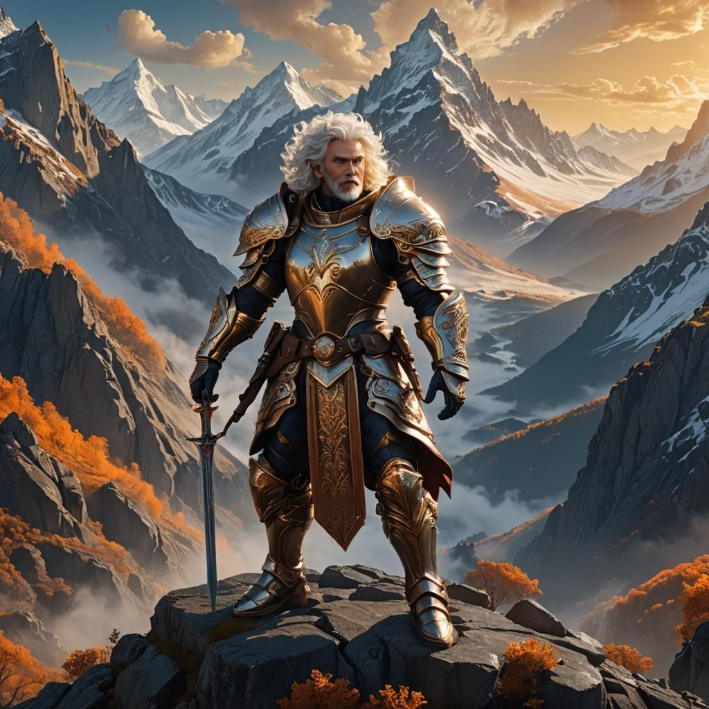 Noble Warrior in Bronze Armor, Unreal Engine 5 Art