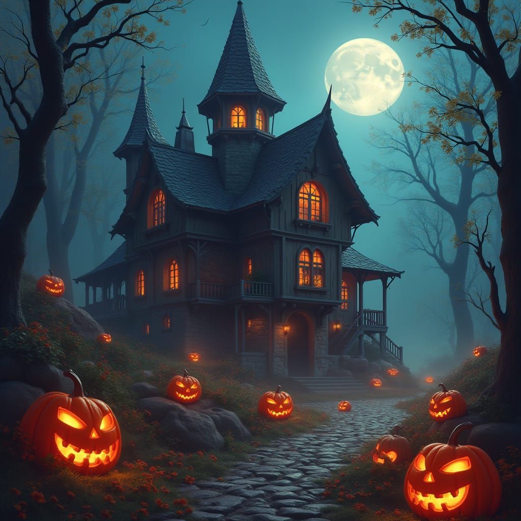 Fantastical Halloween Digital Art Splash Screen Design