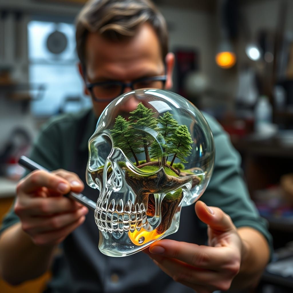 Glassblower Crafts Forest in Skull, Fine Art Photography
