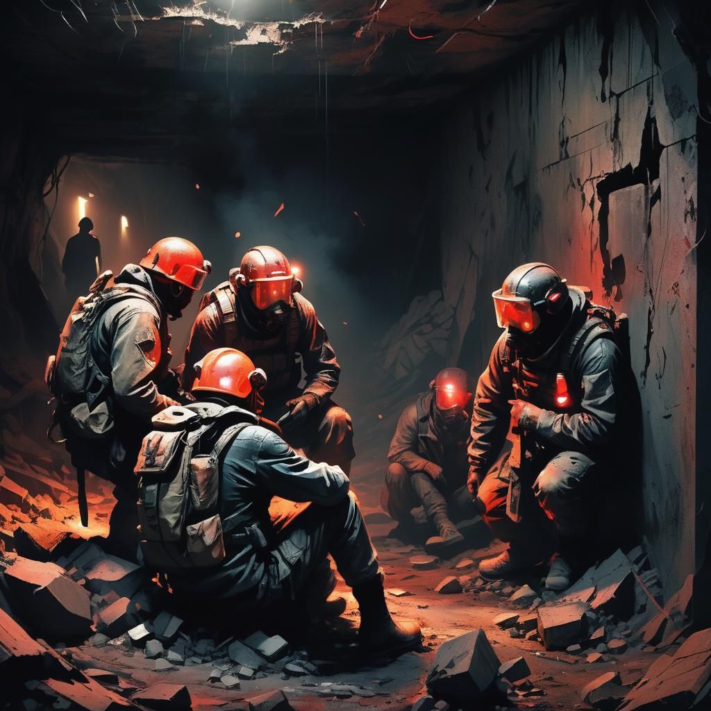Apocalyptic Survivors in Underground Bunker: Concept Art