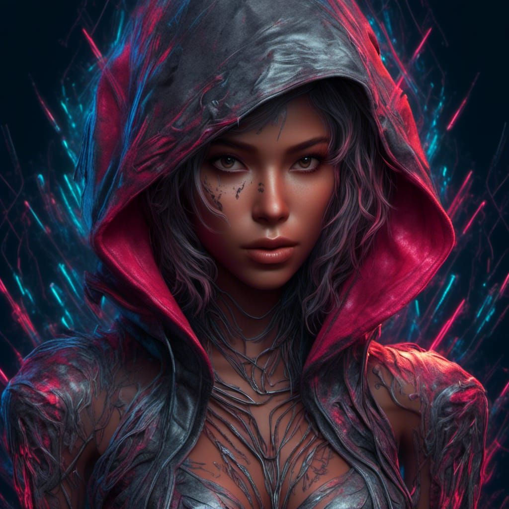 Hyperdetailed Dark Angel Portrait in 8k Resolution