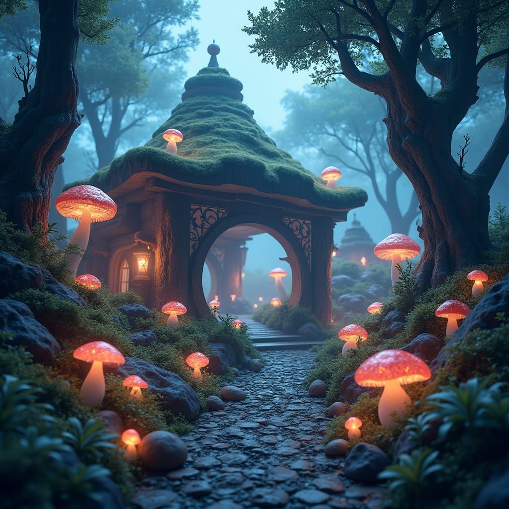 Luminescent Sanctuary in a Mystical Realm
