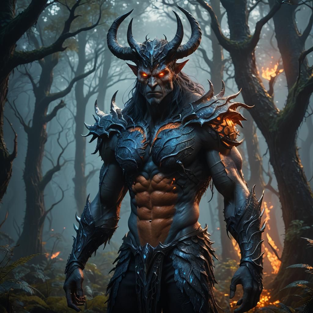 Mystical Forest Demon in High Fantasy Style