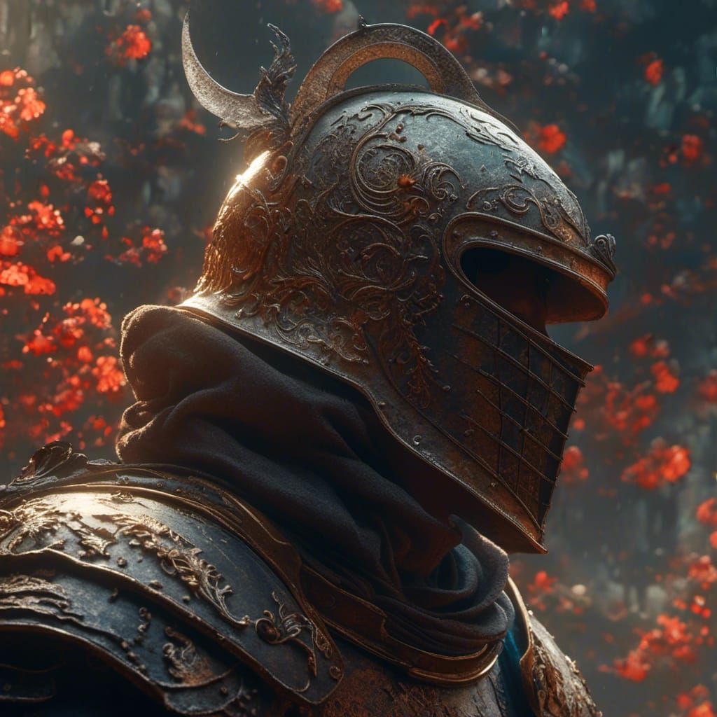 Strong Knight Portrait in Hyperrealistic Concept Art