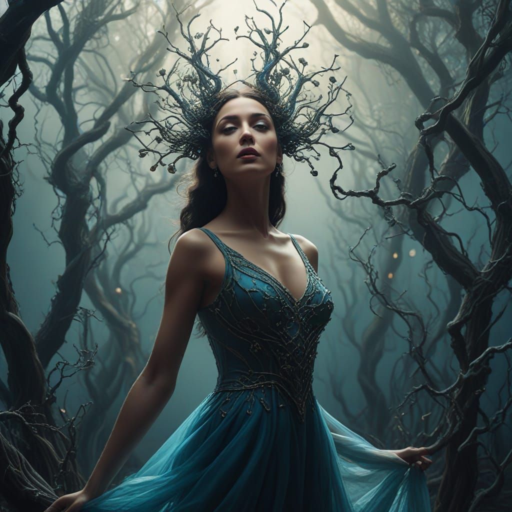 Surreal Dreamscapes: Vixyna Amidst Twisted Vines