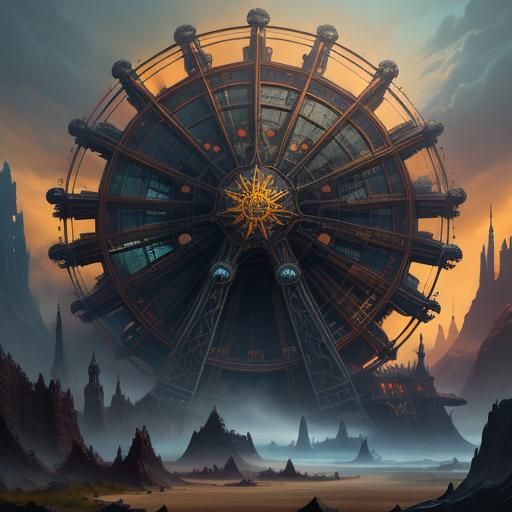 Fantastical Big Wheel Matte Painting