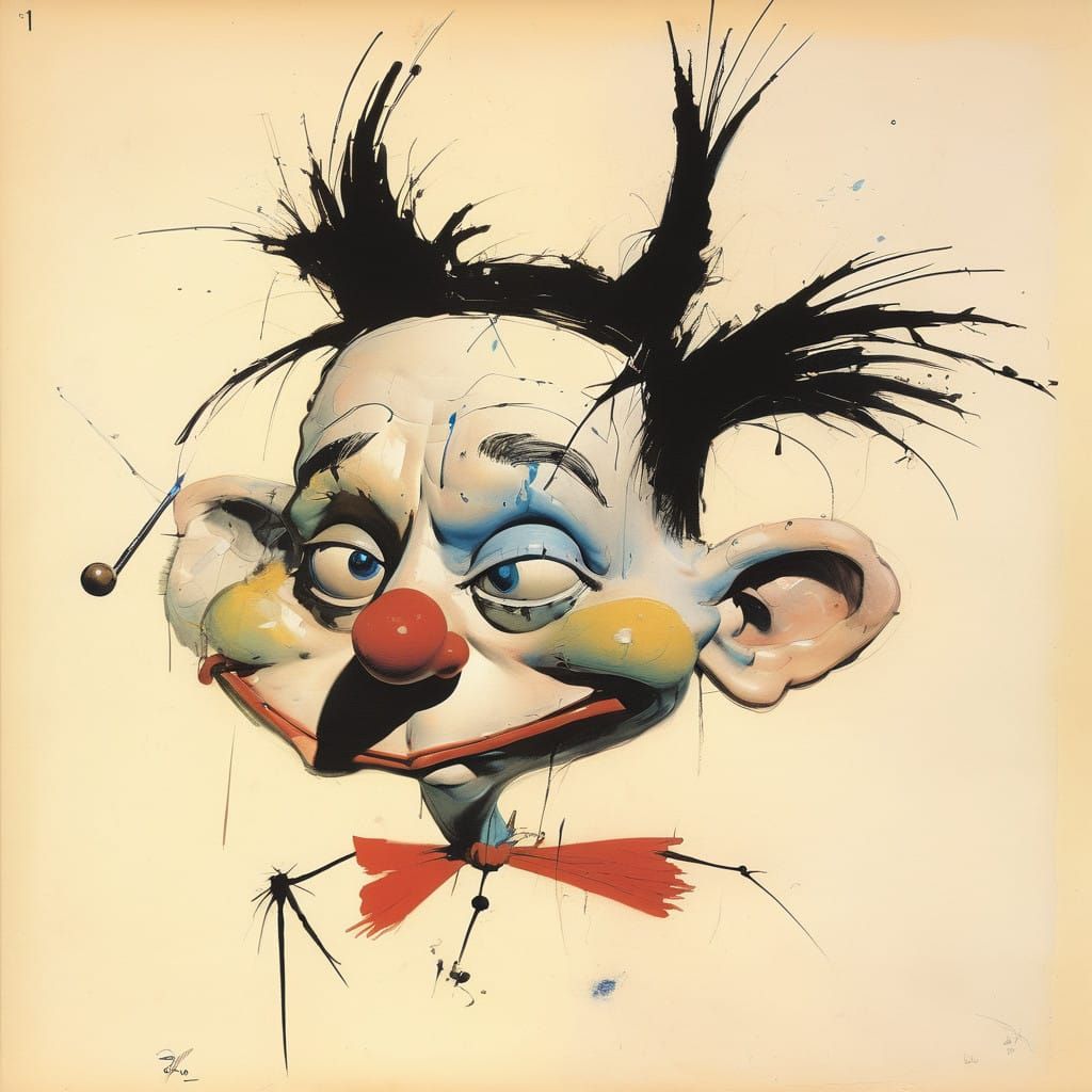 Abstract Expressionist Pinocchio Painting