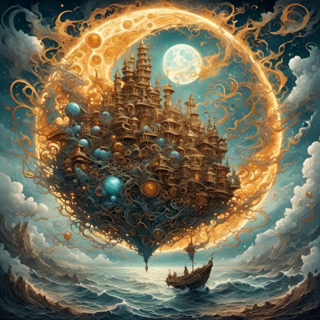 Ethereal Pixie Wolf in Curlicue Cloud Style