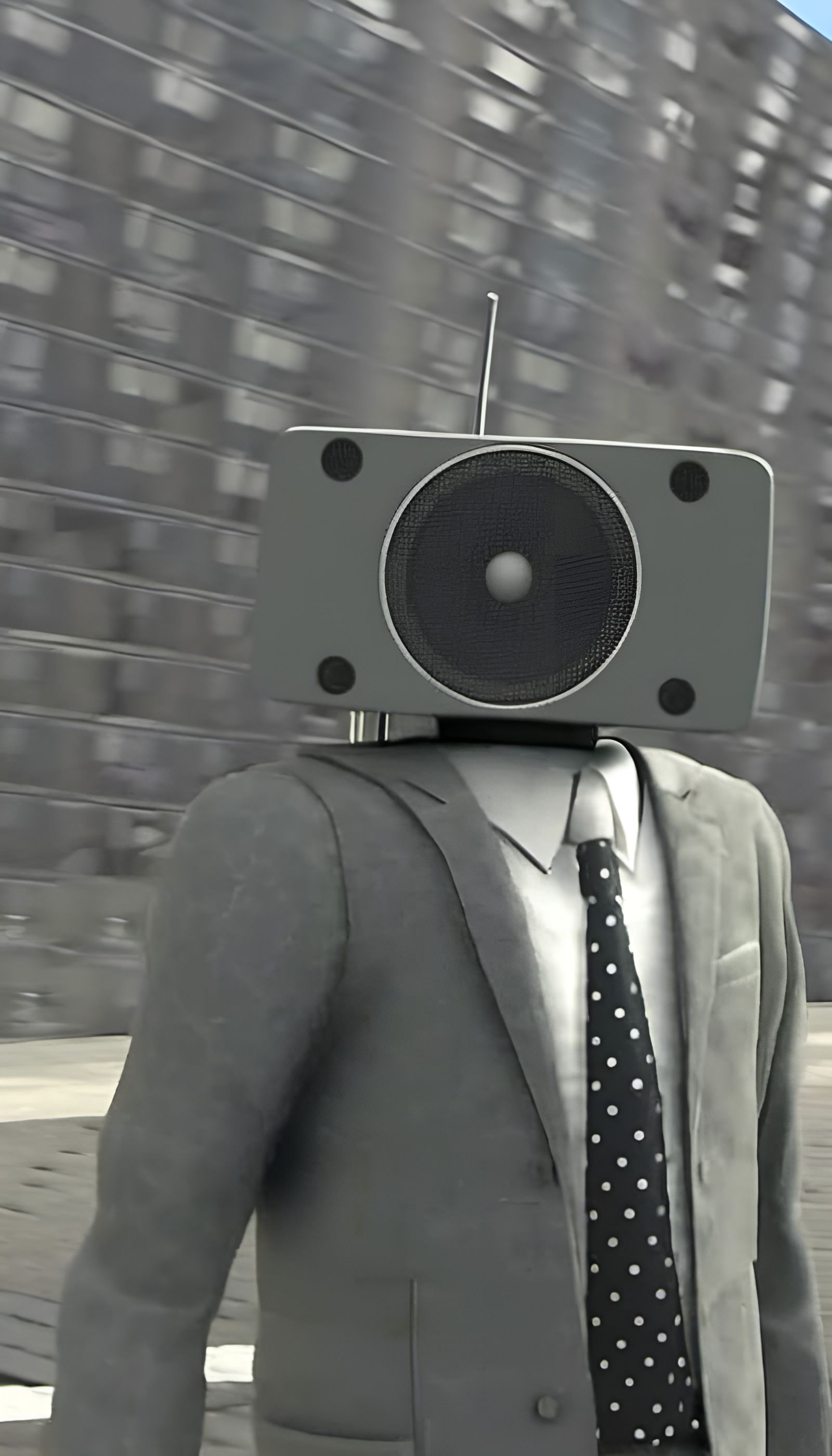 Surreal Speaker Man in Tuxedo