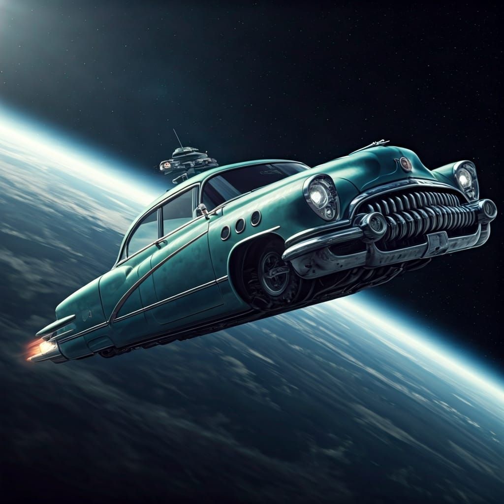 Retro-Futuristic Spaceship Built from a 1953 Buick