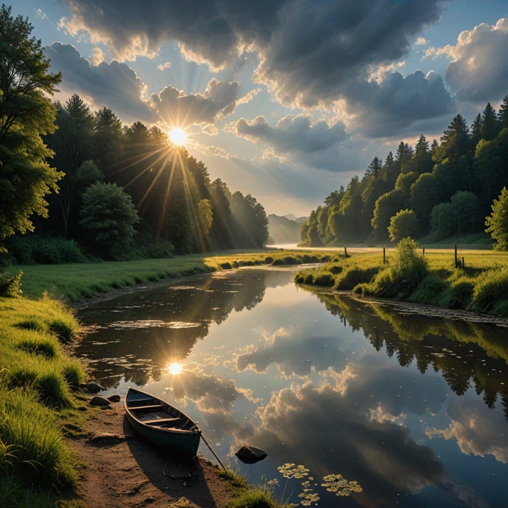 River of Hope Illuminated by Divine Light