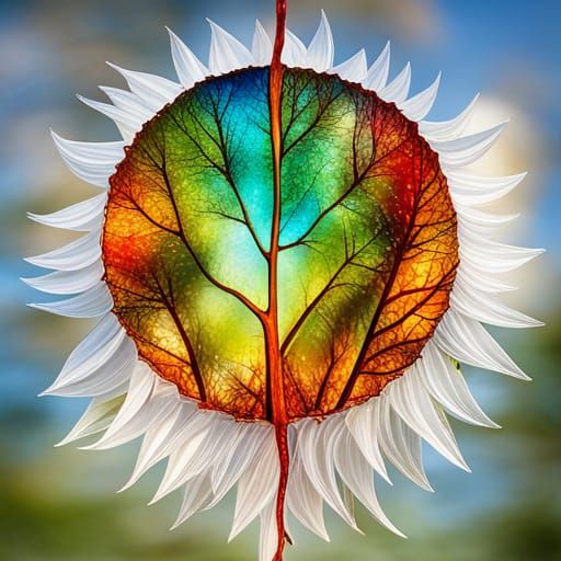 Colorful Abstract Suncatcher Design