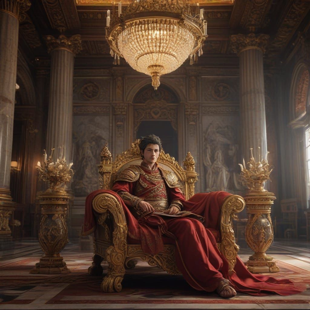Grand Roman Emperor Reigns in Opulent Senate