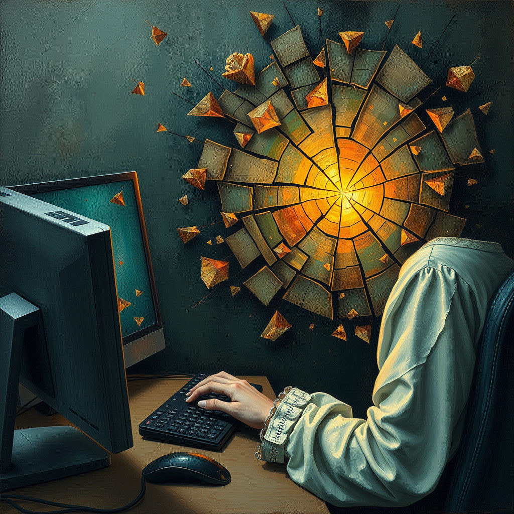 Imagination Bursts From Screen: Detailed Surreal Art