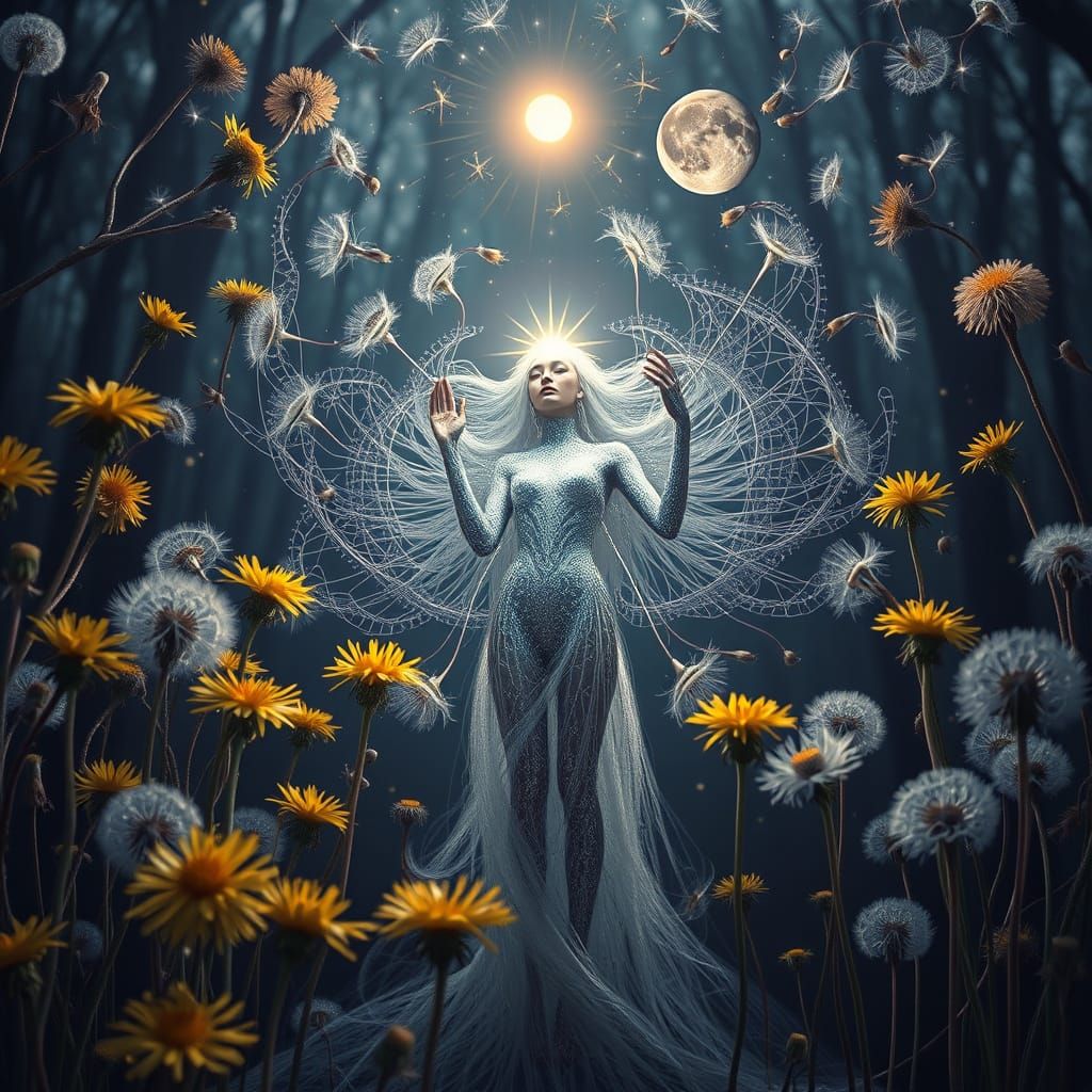 Cosmic Surrealism: Celestial Dream with Ethereal Glow