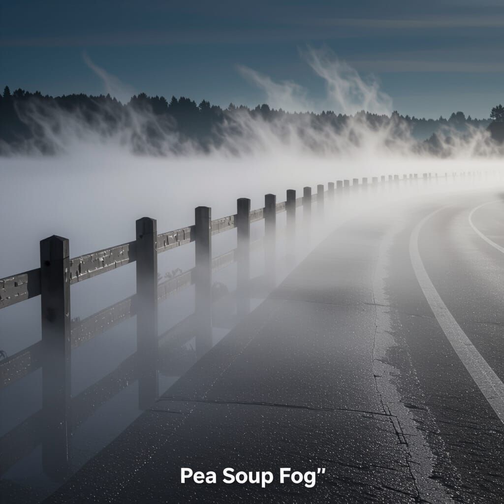 Fence Posts Emerge From Ethereal Ground Fog