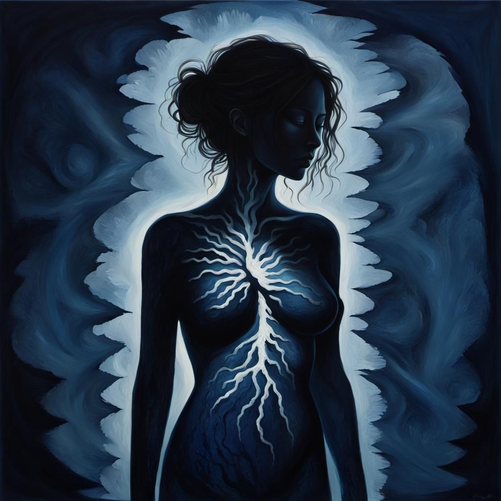 Scars and Shadows: A Hauntingly Beautiful Painting