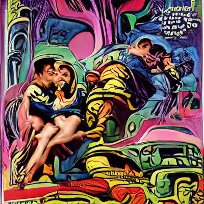 Dynamic Comic Book Cover Art in Kirby Style