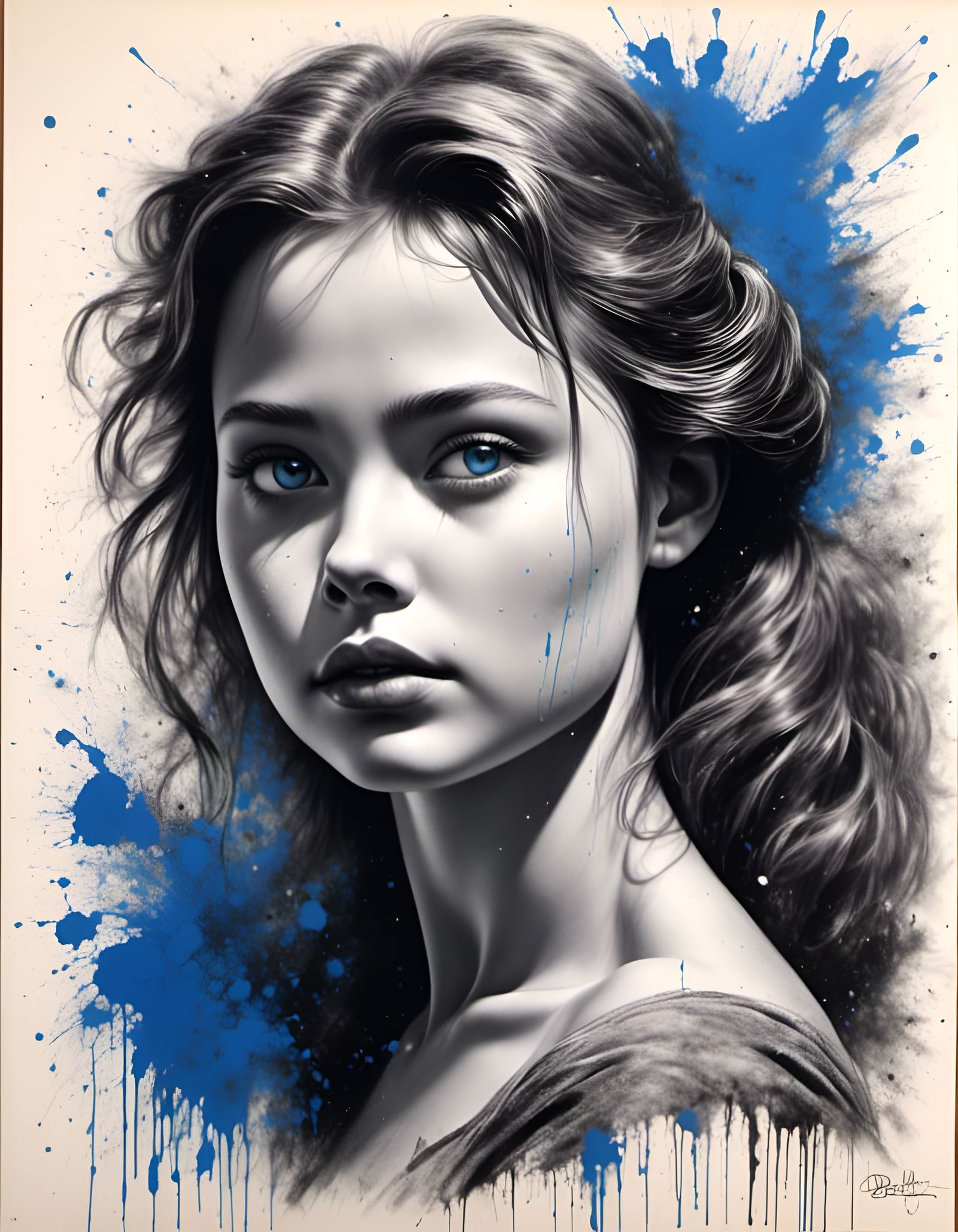 Expressionist Charcoal Sketch of Princess Belle