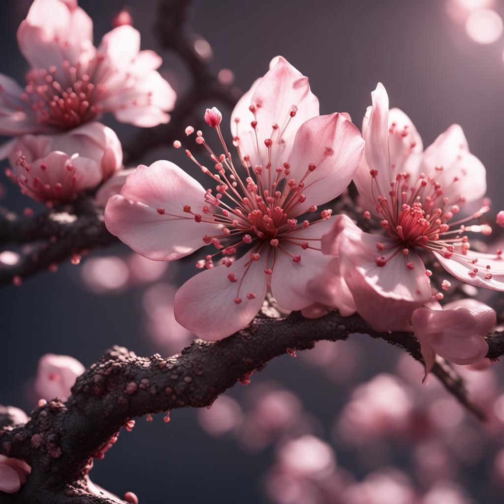 Hyperrealistic Sakura Flower Logo in 8K Resolution
